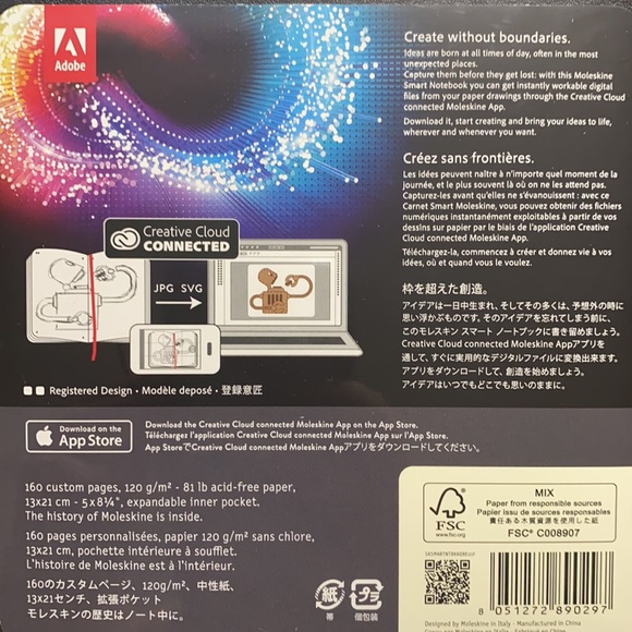 🚀NWT 🚀Moleskine Smart Notebook. Turn your drawing into digital files. - Picture 6 of 7